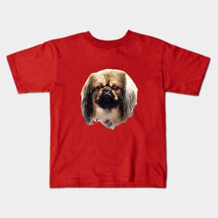 Pekingese Portrait Kids T-Shirt